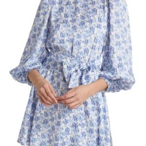 Elegant Blue Patterned Dress